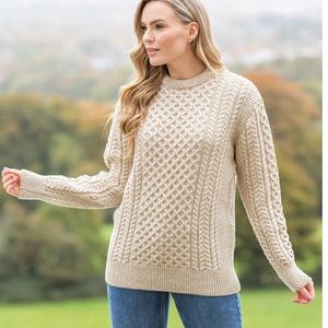 NWT The Irish Aran Co. 100% Merino Wool Sweater